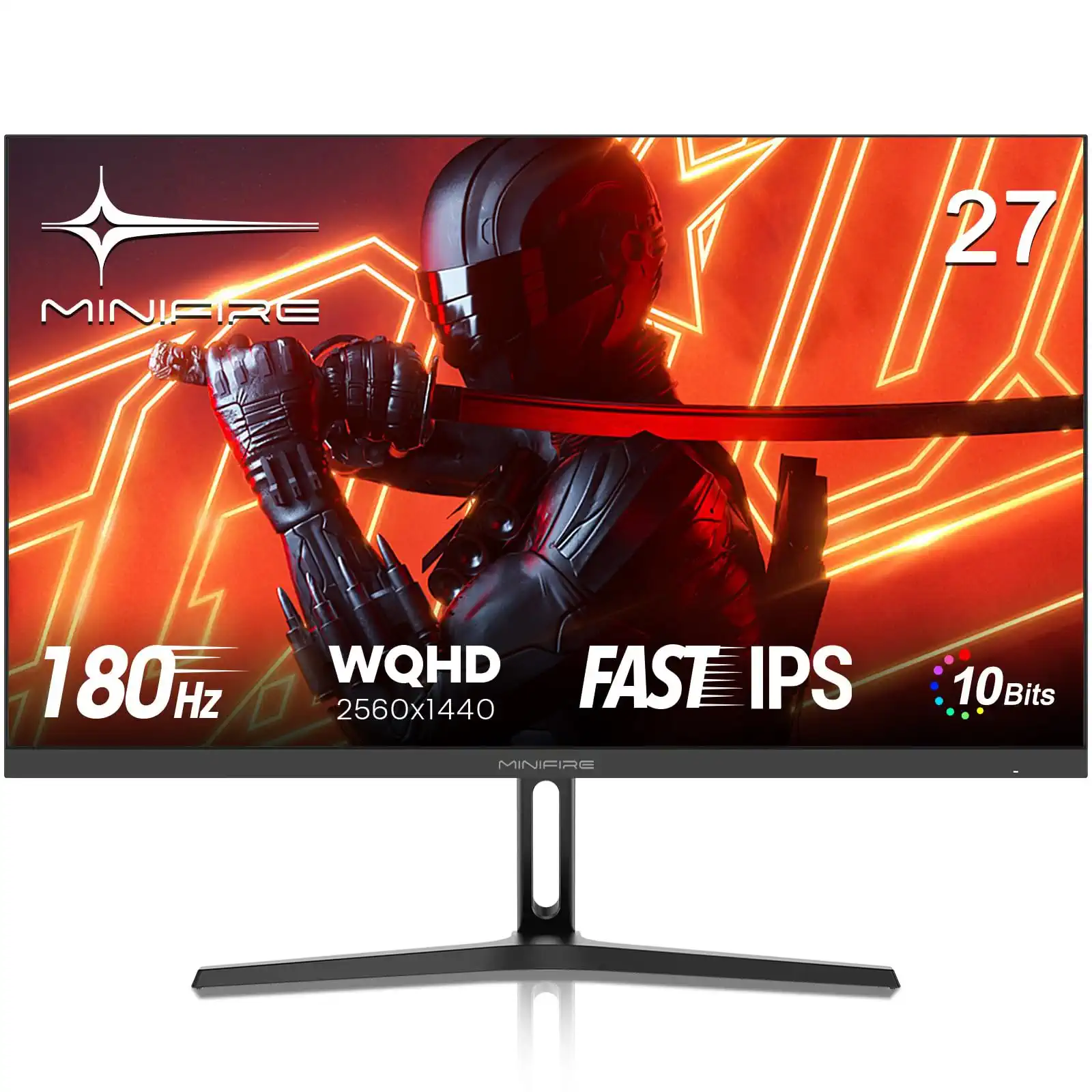 Minifire Gaming Monitor 27 Zoll - WQHD(2560×1440p),180 Hz, 1ms(OD) | HDR, AMD FreeSync, Motion Blur Reduction Technologie | Fast IPS 10 Bit Panel (MFG27F4Q)