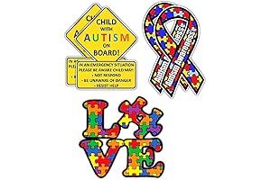 STICKY DUDE 5 pcs Child with Autism Awareness Car Sticker Set -...