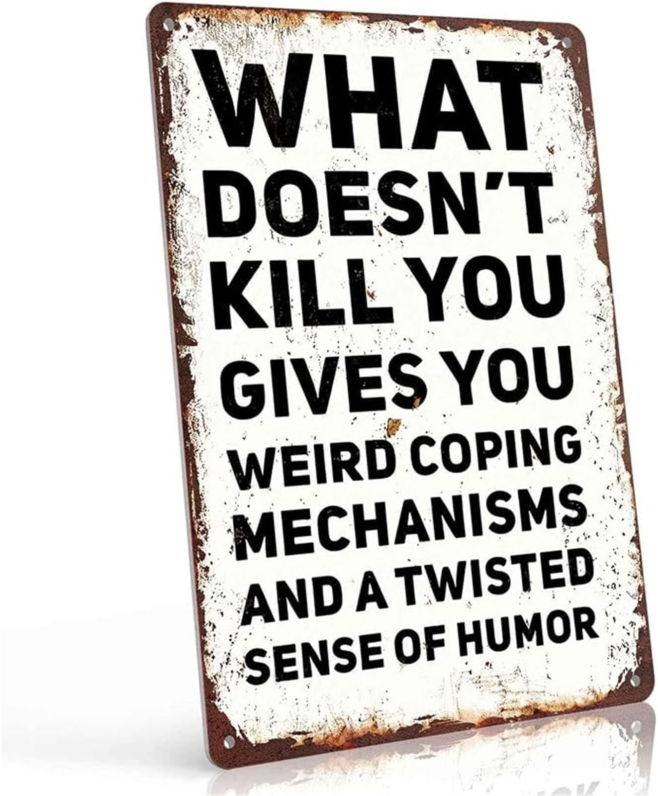 VWWJCCRO Motivational Aluminum Sign What Doesnt Kill You Retro Sarcastic Garage Office Bar Wall Decor Plaque 8 X 12 in