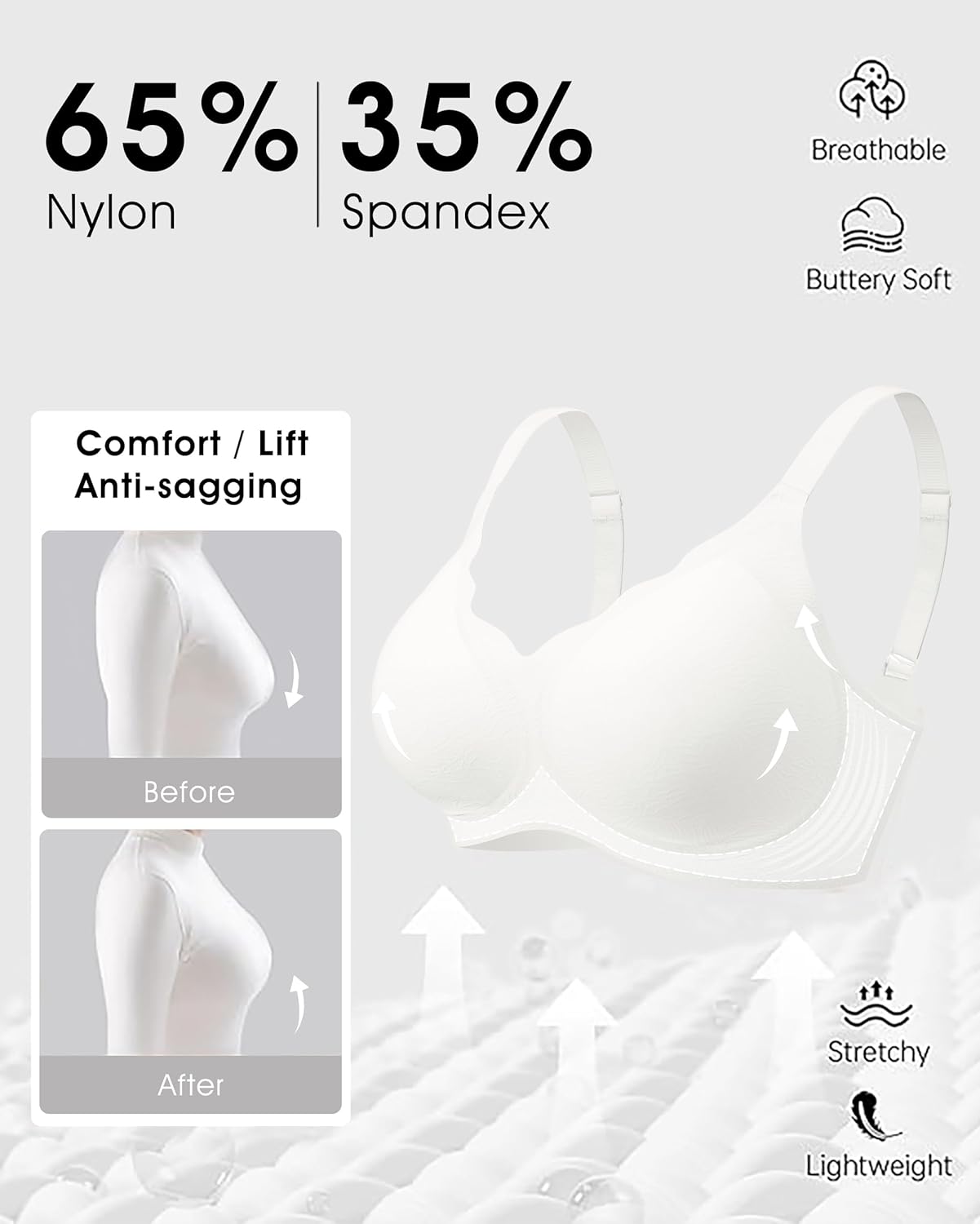 SHIJIALI Women's Comfortable Full Coverage Bra - Seamless Underwire Support for All-Day Wea - Image 3