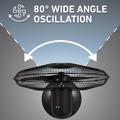 Miniatura 4 de Holmes Ventilador de soporte oscilante de 18 pulgadas, 3 velocidades, funcionamiento silencioso, altura ajustable, oscilación de 75, inclinación de