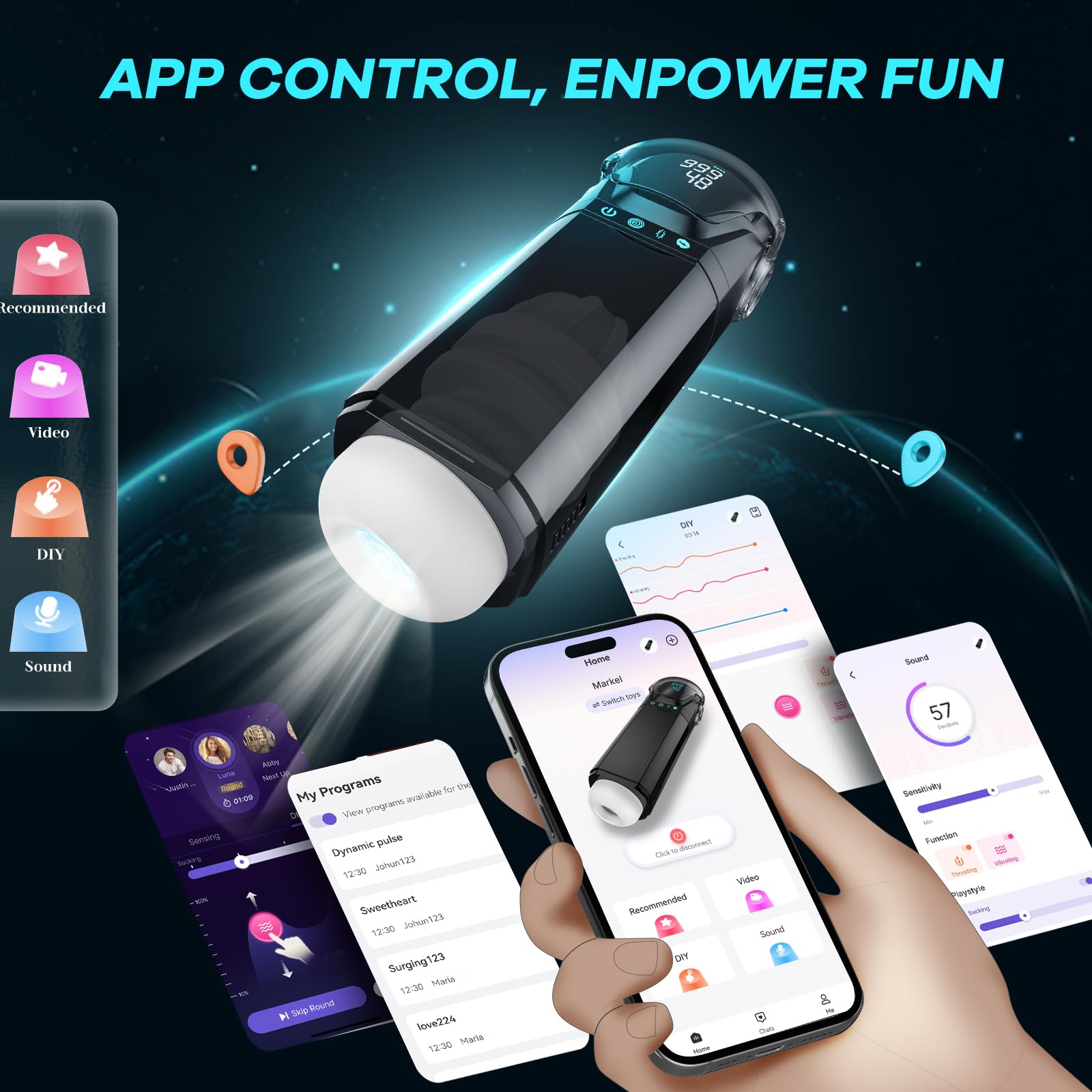 Amazon.com: EORONE Male Masturbator Mens Sex Toys - Penis Pump Sex Toy for  Men with 9 Sucking & 9 Thrusting & 9 Vibrating, APP Control Adult Toys  Pocket Pussy 3D Male Stroker