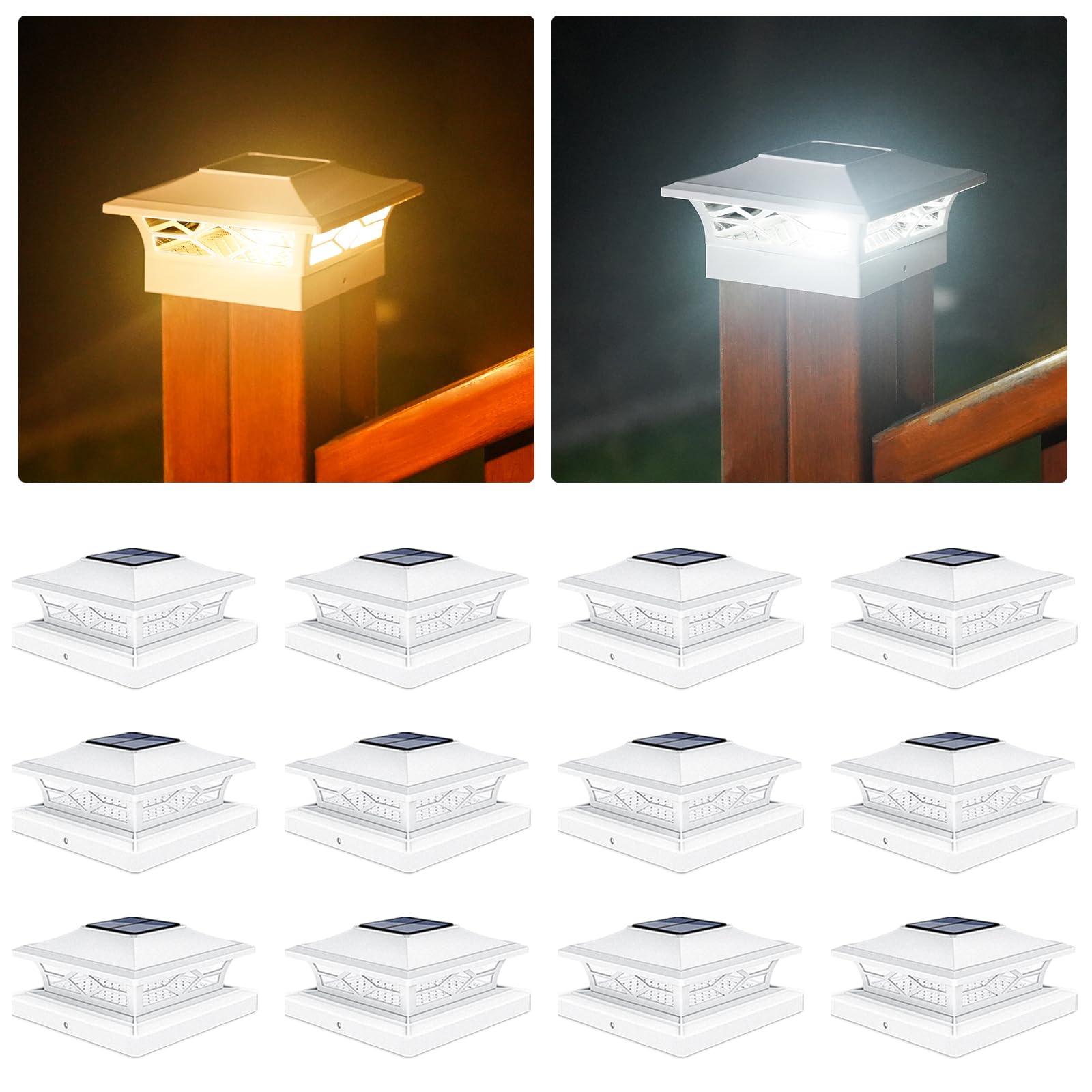 Snapklik.com : VOLISUN Solar Post Cap Lights: 12 - Pack Outdoor Deck ...