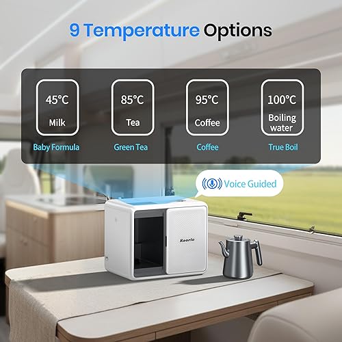 Miniatura 7 de RP001W - Filtro de agua portátil para encimera de ósmosis inversa, filtración UV RO de 5 etapas, tanque de agua de 1.06 galones, hervidor de