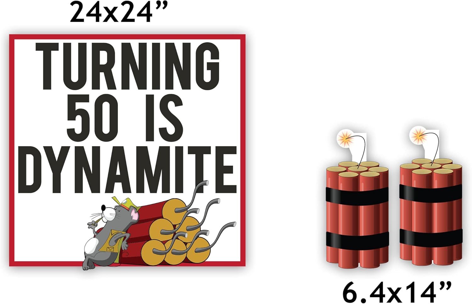 VictoryStore Birthday Yard Cards Turning 50 Is Dynamite Yard Decoration, 50th Birthday Yard Sign Decoration, 12459