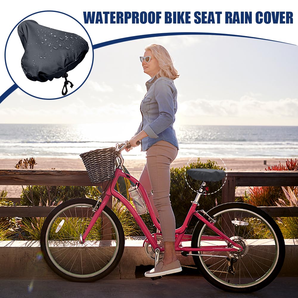 2 Pezzi Coperture Impermeabili per Sellino per Bicicletta Coprisella Resistente all'Acqua e alla Polvere con Coulisse Facile da Trasportare Universale Parapioggia per Sella per Bicicletta