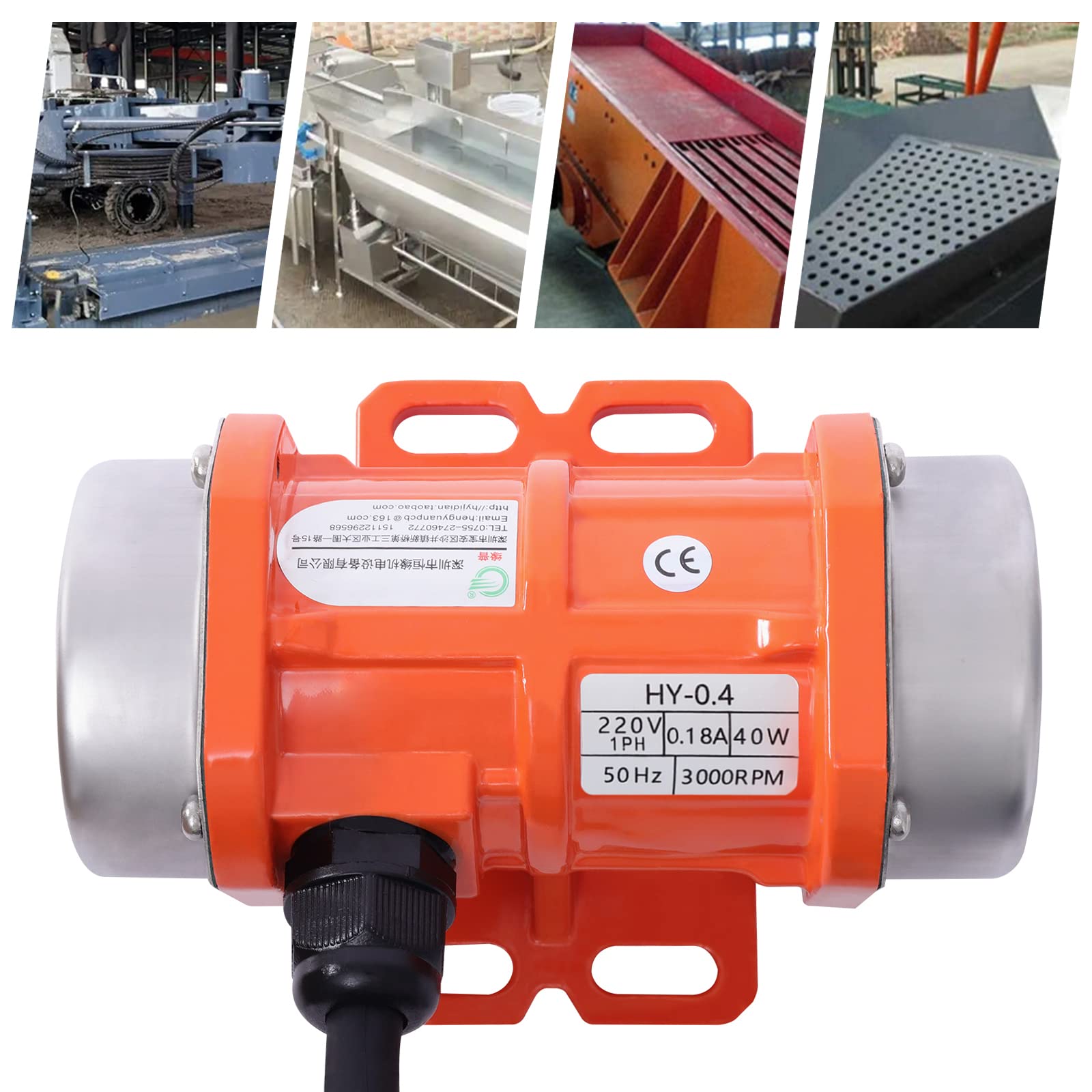 Silnik wibracyjny premium – 40 W, 220 V, IP65, wodoszczelny 3000 obr./min i siła wibracji 25 kg, do betonu i zastosowań przemysłowych, z kablem o długości 2 m i silnikiem z czystej miedzi