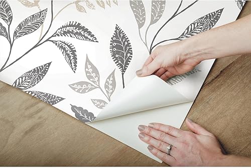 Miniatura 5 de Roommates RMK12178PLW - Papel tapiz para pelar y pegar, color blanco, color gris pardo