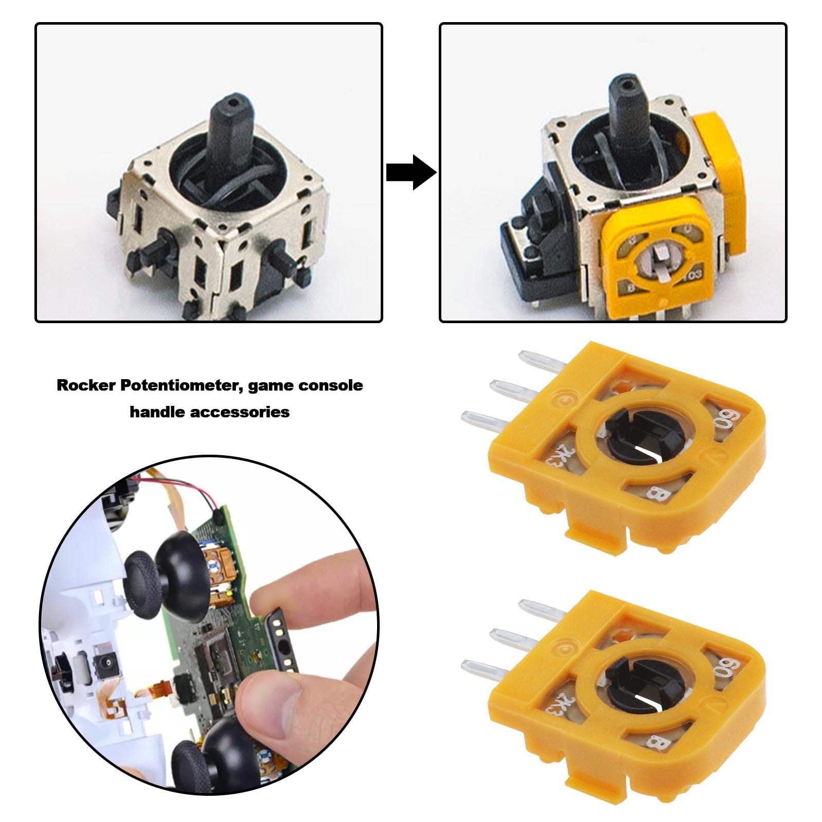 Lot de 8 Poches de Rechange à 3 Broches compatibles avec Les contrôleurs PS5, capteurs de potentiomètre 2,3 K Ohms