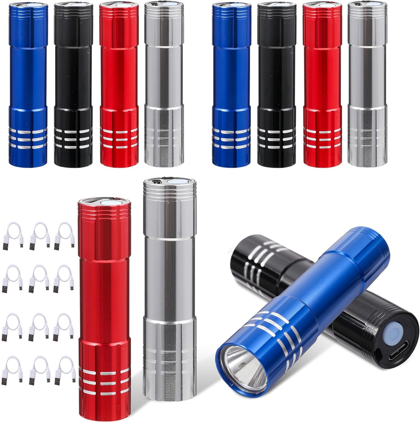 Hilngav 12 Pack Mini Small LED Flashlights USB C Rechargeable Flashlights  Bulk Portable Ultralight Camping Bright High Lumens EDC Flash Light for  Home Emergency Hurricane Supplies Christmas Gift - Amazon.com