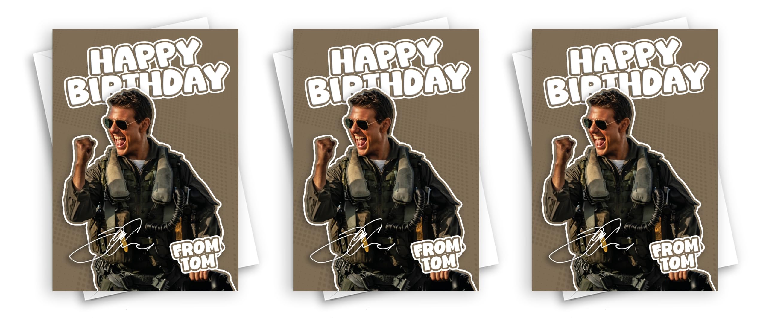 HWC Trading Tom Cruise Birthday Card (Pack of 3), Greeting Card for Fans, Him, Her, Kids, Blank Inside with Envelope, A5 (ID-013799)