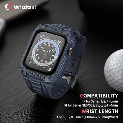 Miniatura 5 de Wristitani Compatible with Apple Watch Band with Shockproof Rugged Case 40mm 41mm 42mm 44mm 45mm 46mm 49mm for iWatch Ultra 321 SE 321 Series