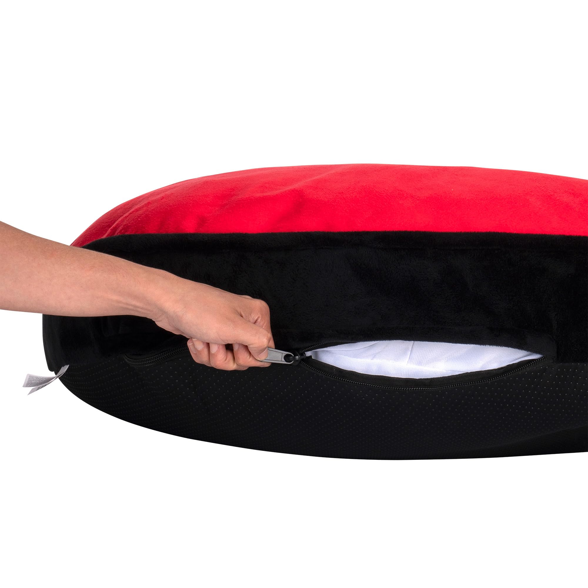 Pokémon Pokéball Tierkissen JPT0750-76 cm großes Tierbett mit abnehmbarem, maschinenwaschbarem Bezug und strukturierter Unterseite (Größe L)