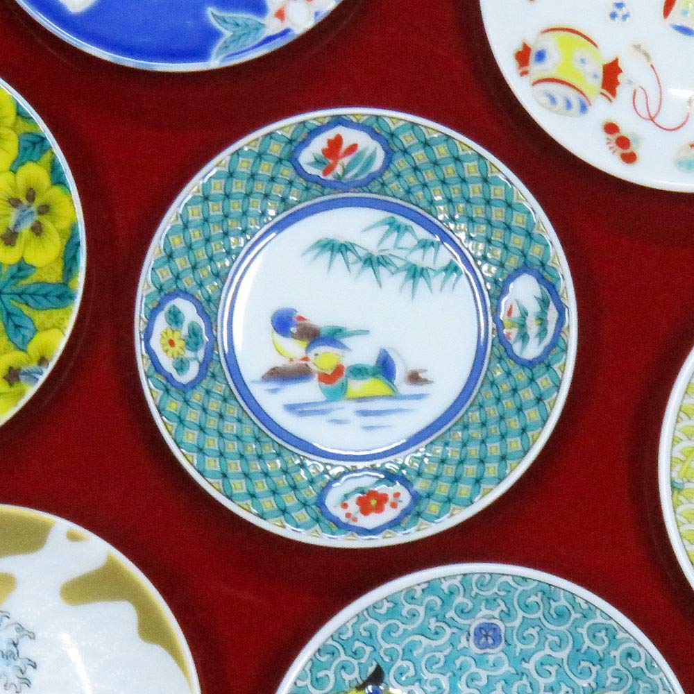 Waza no Kura Stylish Dish, Kutani Ware Auspicious Design, Lovebirds, Ceramic Small Dish, Serving Plate, Brand Japanese Tableware : Home & Kitchen