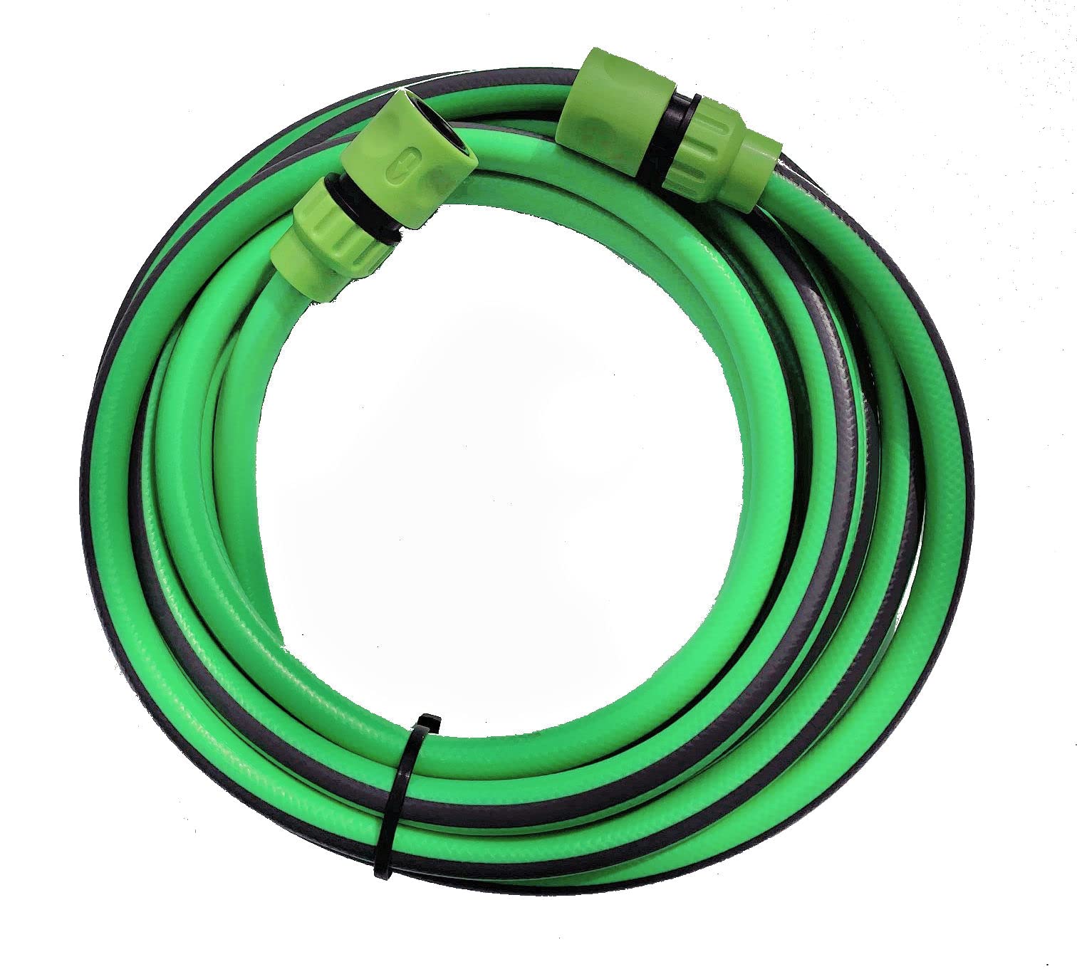 mumdadandbaby 8M Green Garden Hose Connector Set with Strain Relief Connectors and 3/4in Tap Connector - Connects Tap to Pressure Washer, Hose Reel or Nozzle