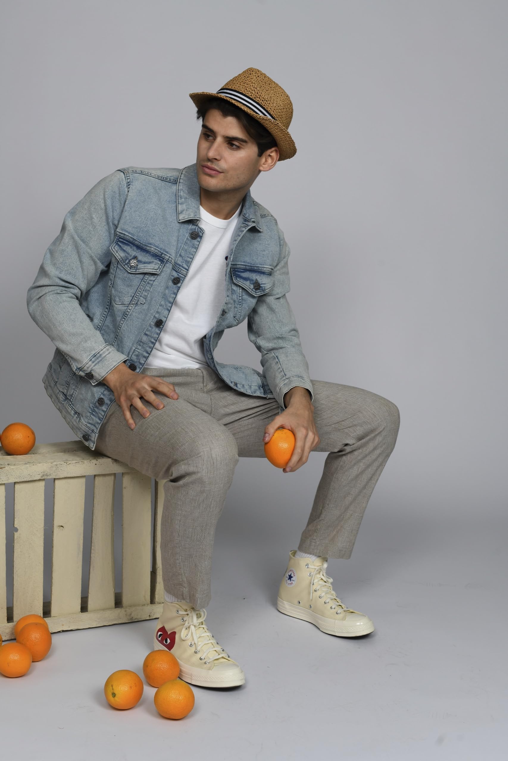 CHILLOUTS Honalo Trilby Crochet Strohhut Sonnenhut Sommerhut Strandhut Strohtrilby Damen/Herren - mit Ripsband Sommer Frühling-Sommer