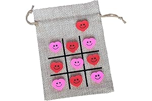 Mini Pink Christmas Stockings Valentine's Day Gift for Kids - Tic Tac Toe Game