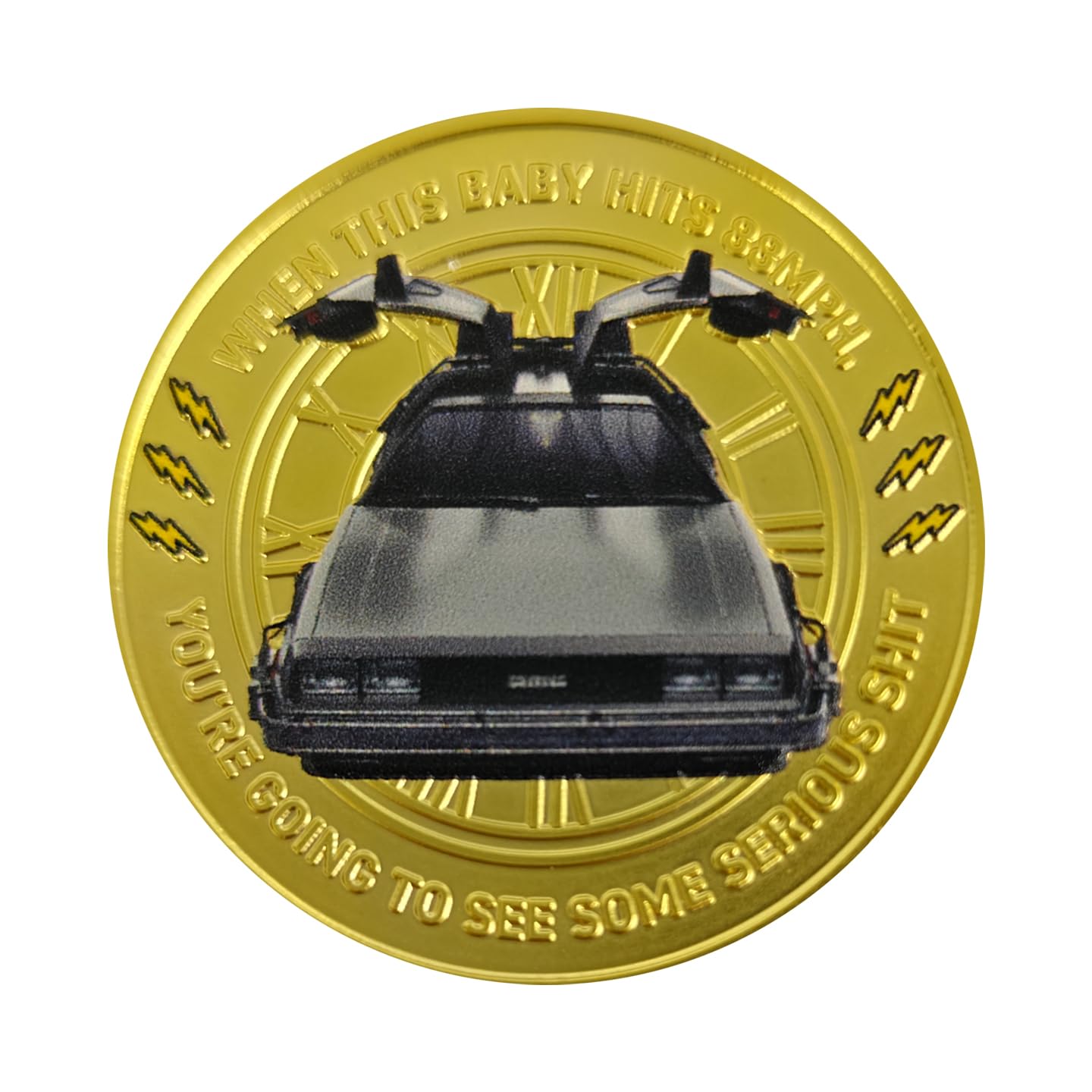 FaNaTtik Moneda de presentación del 40 aniversario de Back to the Future, coleccionable con licencia oficial, numerada individualmente, limitada a 1.985 en todo el mundo, 38 mm de diámetro con caja