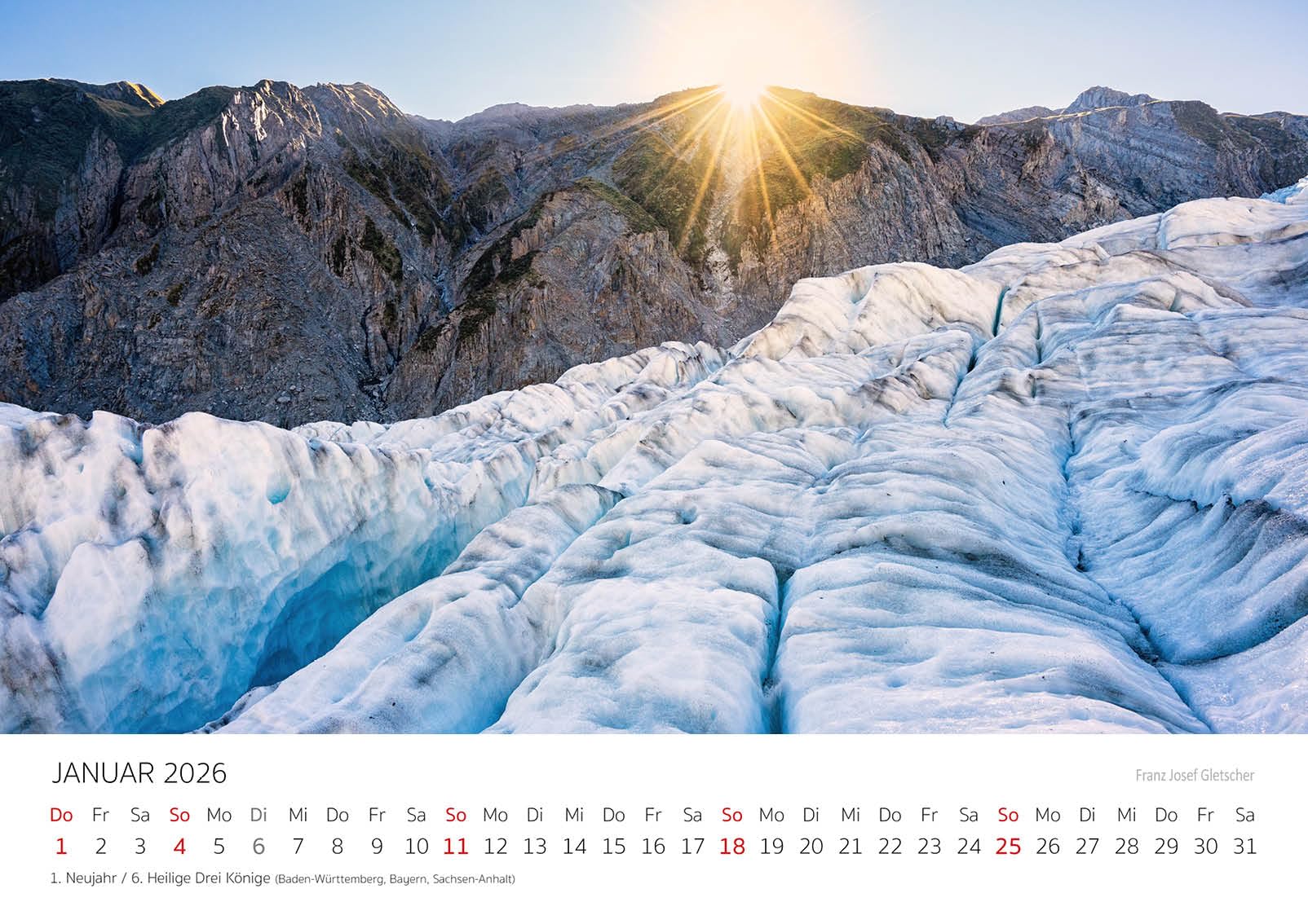 Edition Seidel Premium Kalender Faszination Neuseeland 2026 Format DIN A3 Wandkalender New Zealand Mount Cook Natur Nationalpark Wasserfälle Insel Stefan Becker