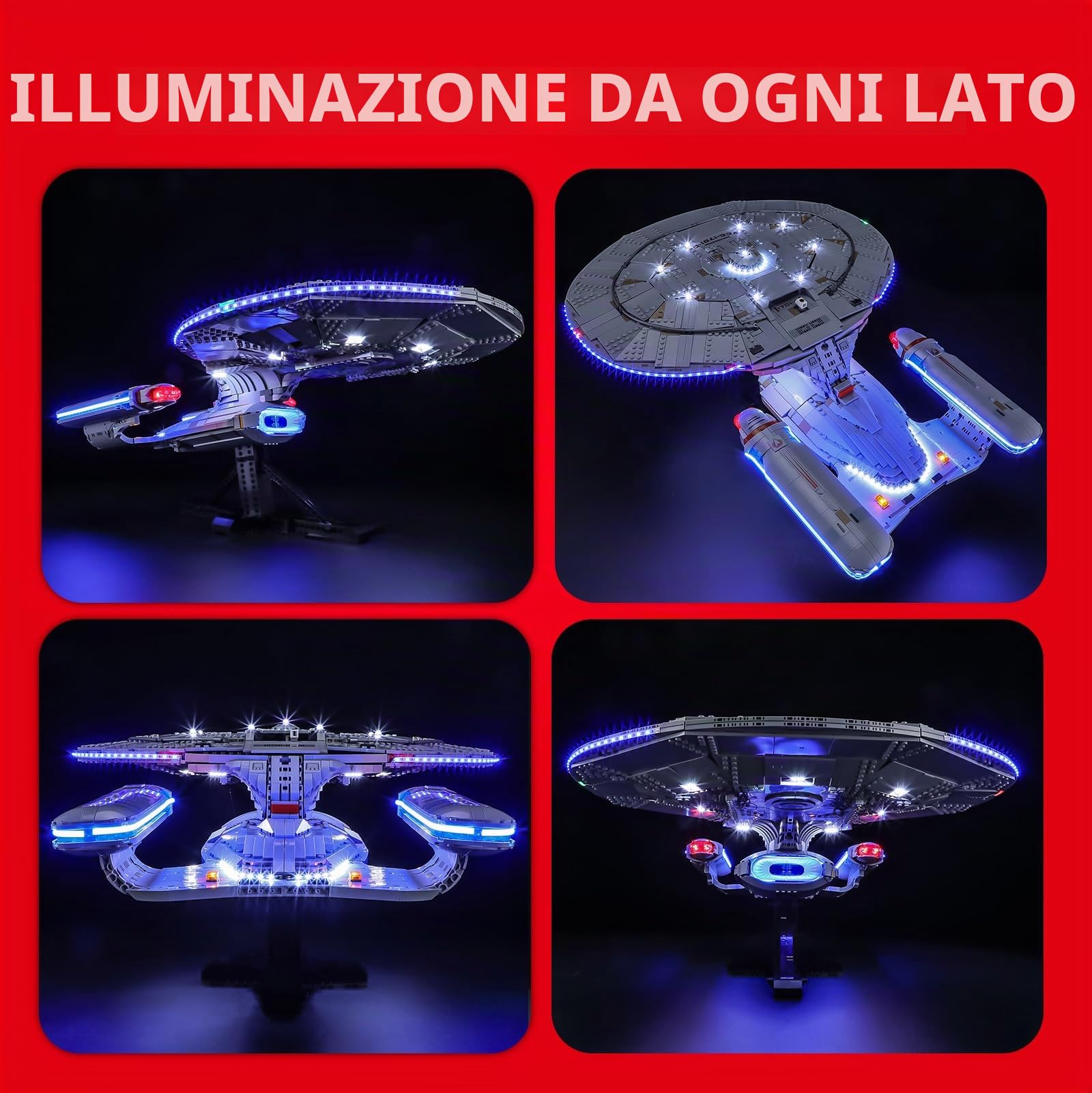 BRIKSMAX Illuminazione a LED per LEGO Icons U.S.S. Enterprise NCC-1701-D (versione aggiornata) 10356, set di luci compatibili per mattoncini da costruzione, senza set Lego, luce per modellismo
