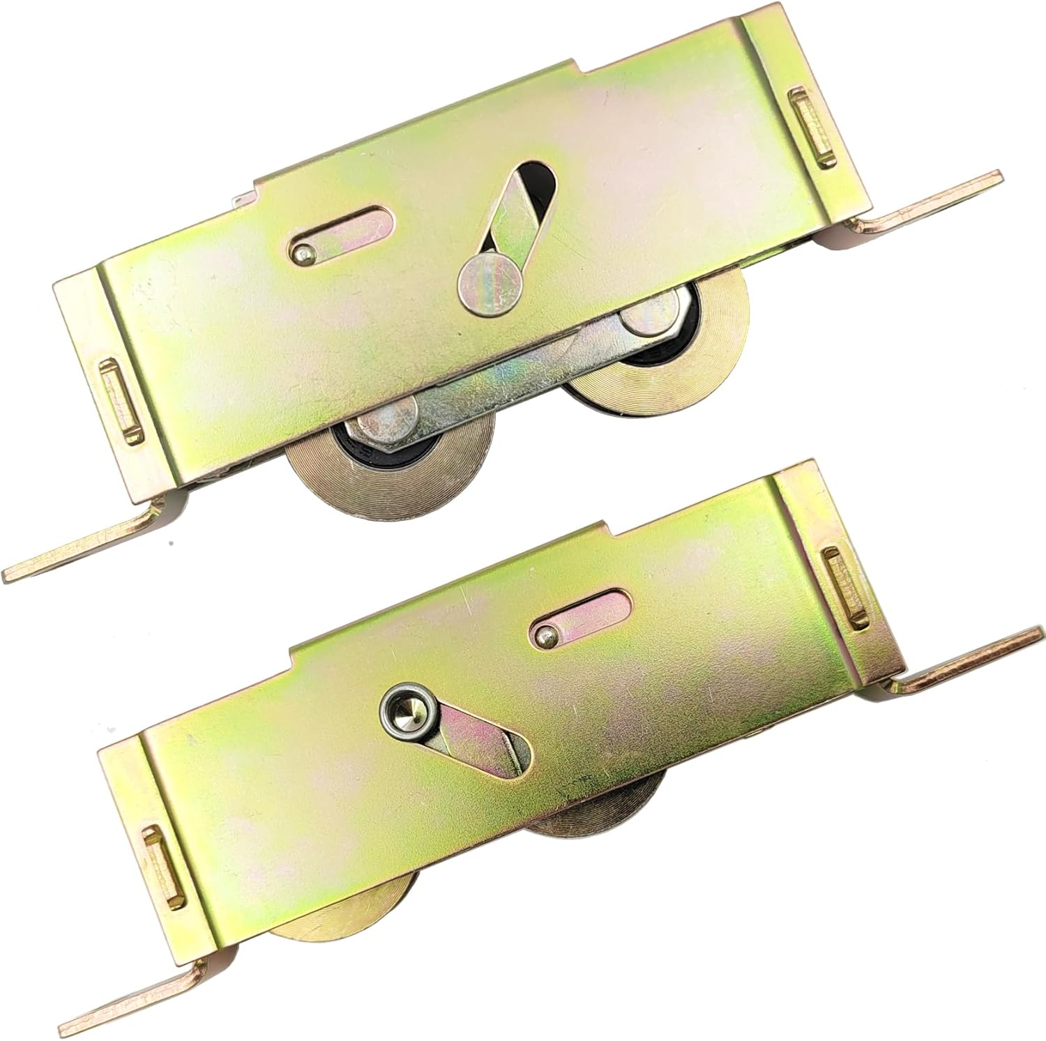 Sliding Patio Door Tandem Roller Assembly for Guardian Glass Doors, 1-1/4" Steel Ball Bearing, 5-3/4" Hole Centers, Edge Adjustable, 2 Pack