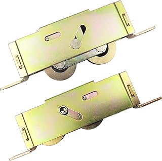 Sliding Patio Door Tandem Roller Assembly for Guardian Glass Doors, 1-1/4" Steel Ball Bearing, 5-3/4" Hole Centers, Edge Adjustable, 2 Pack