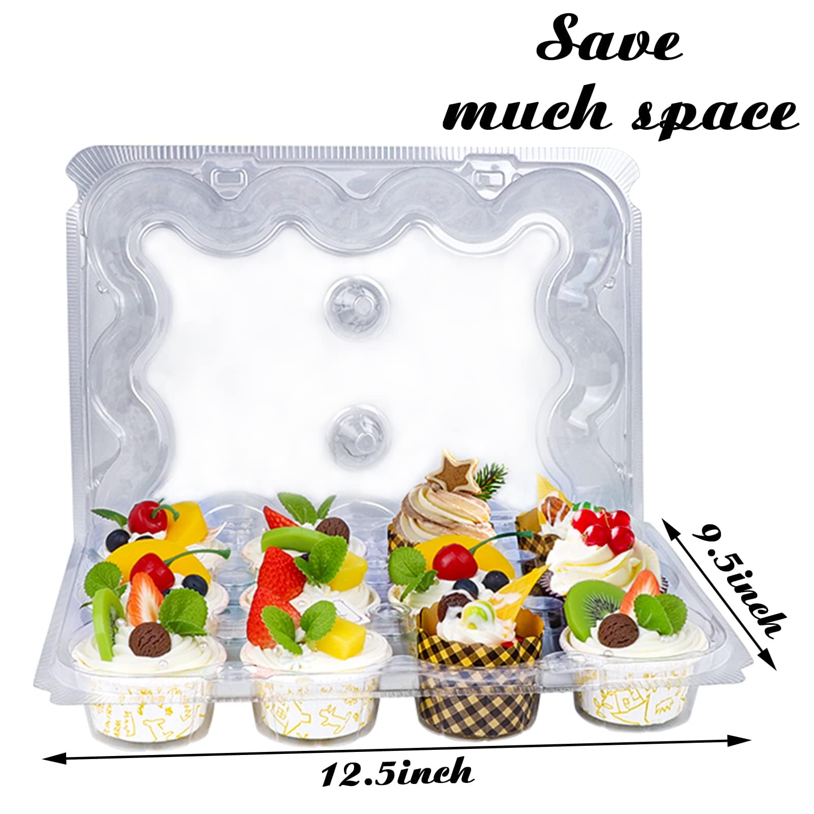 Boîtes à Cupcakes En Plastique | 12 Compartiments – Lot De 8