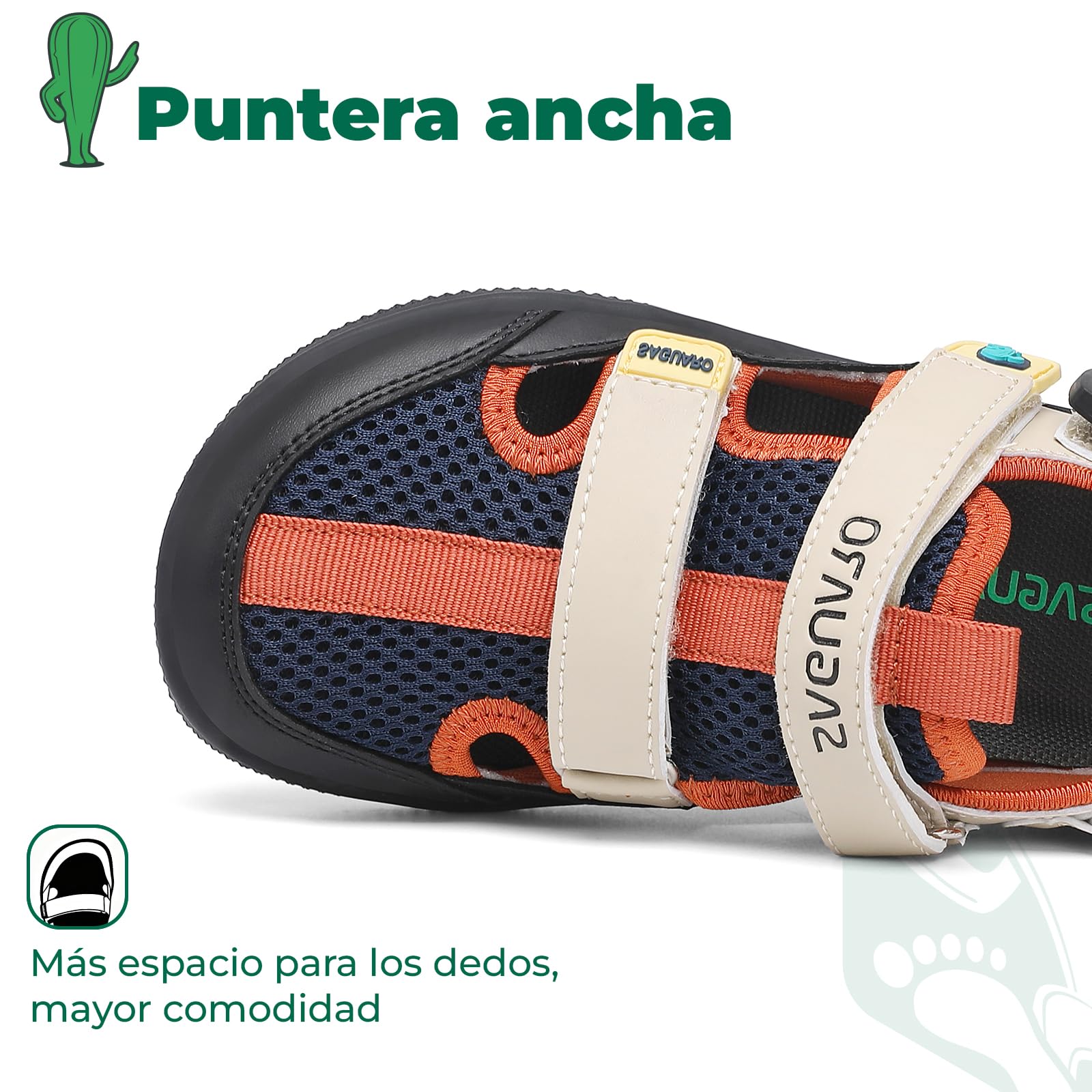 SAGUARO Niño Sandalias Barefoot Cangrejeras - Puntera Cerrada & Puntera ancha, 25-36 - 5