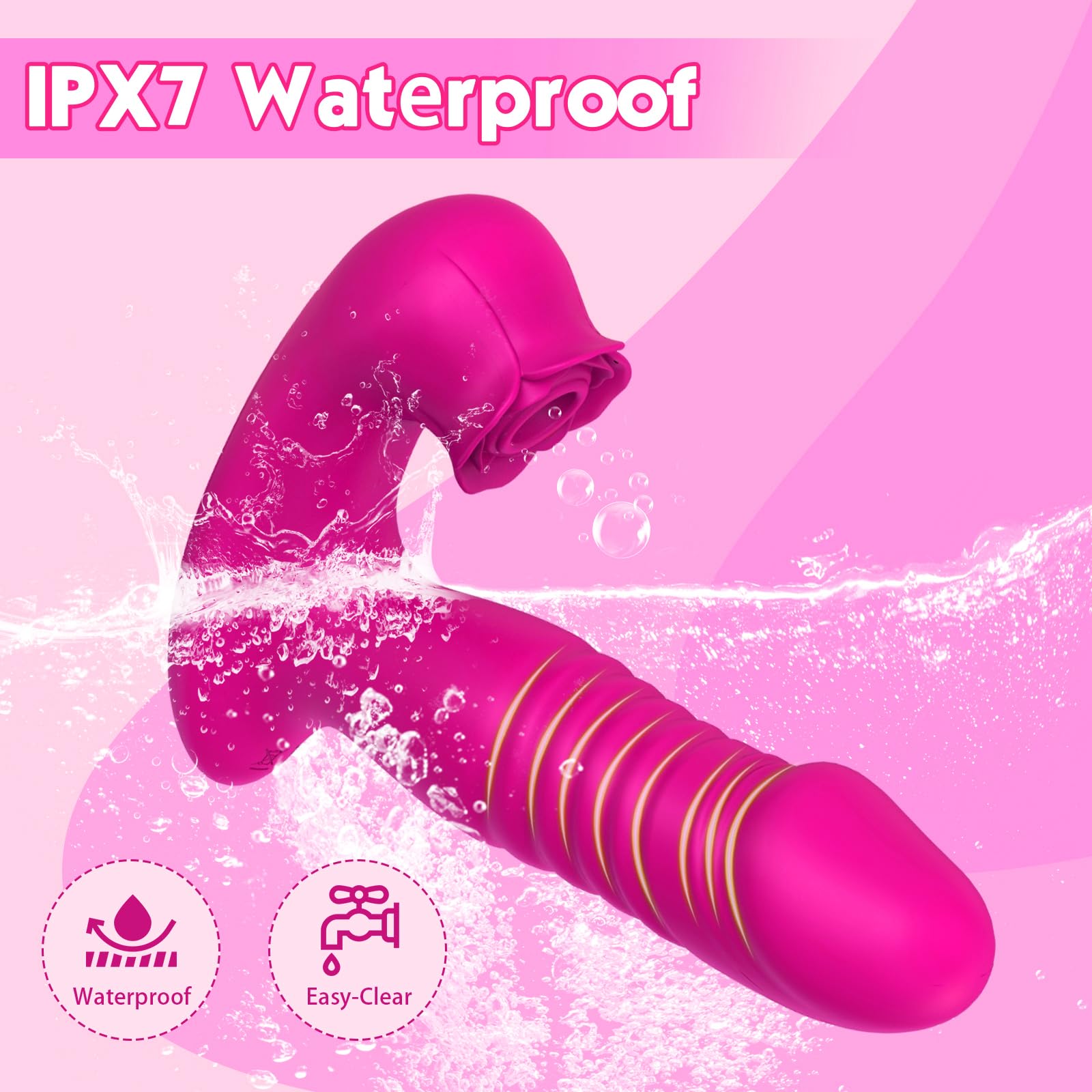 Vibratoreper Donna Professionale Sexytoysys donna,Succhia Clotoride per donna Stimolatore per clitoride 10 * 10 modalità Impermeabile per USB Ricaricabile (Rosso)