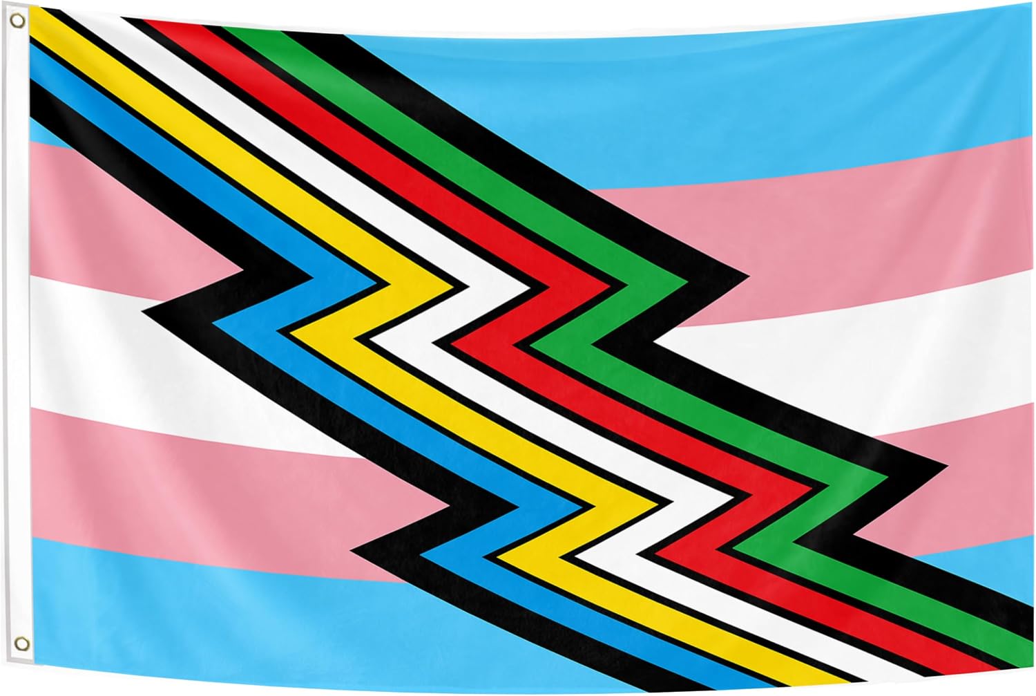 Two Spirit Rainbow Pride Flag 3x5ft Vivid Color LGBTQ+ Community Banner Gay Lesbian Bisexual Transgender Flag For Pride Month Events Parades Party Decor