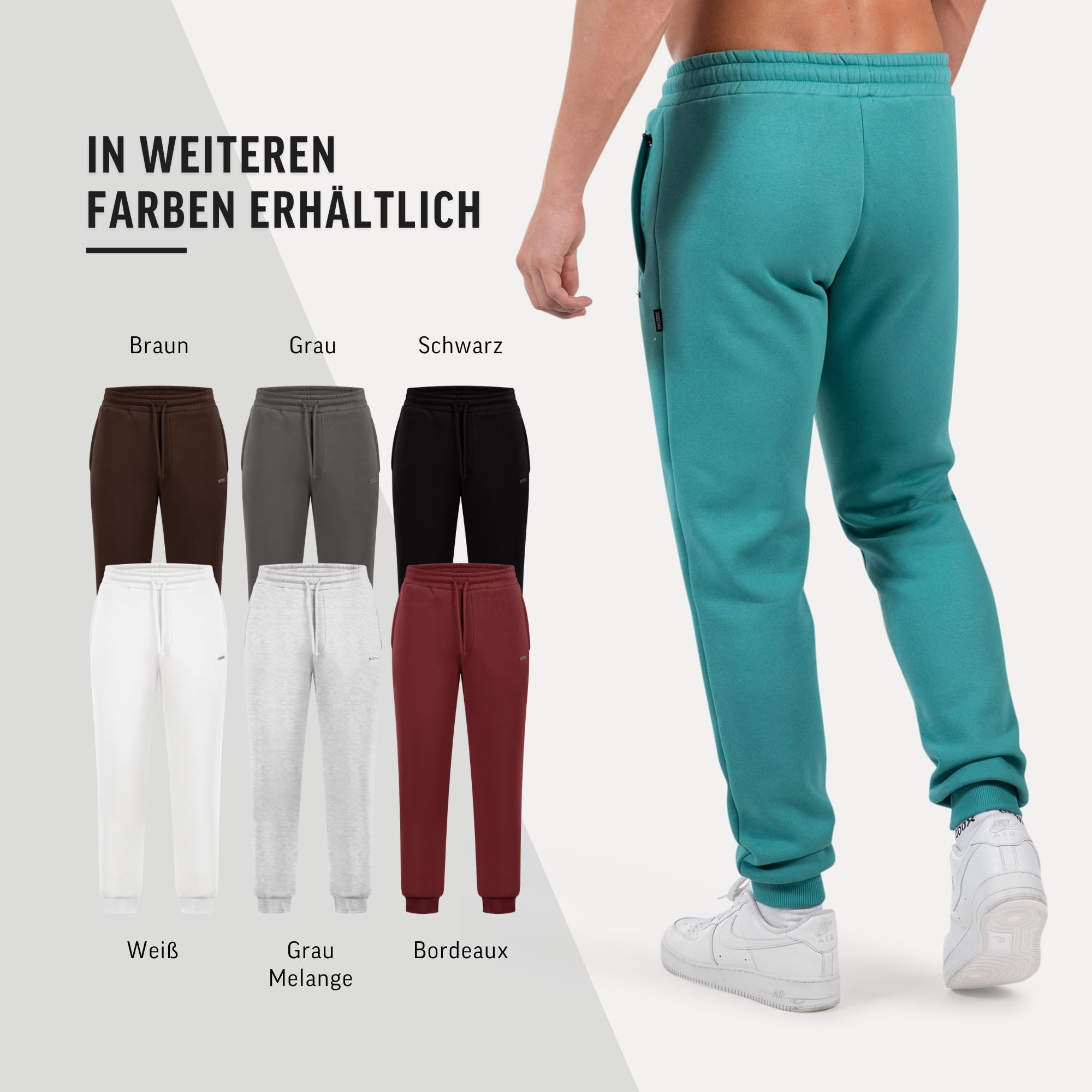SMILODOX Jogginghose Herren Thilo, Bequeme Sweathose mit elastischem Bund, Bündchen an den Knöcheln, praktischen Seitentaschen, dezentem Logo, Vielseitig tragbare Freizeithose für Alltag & Sport