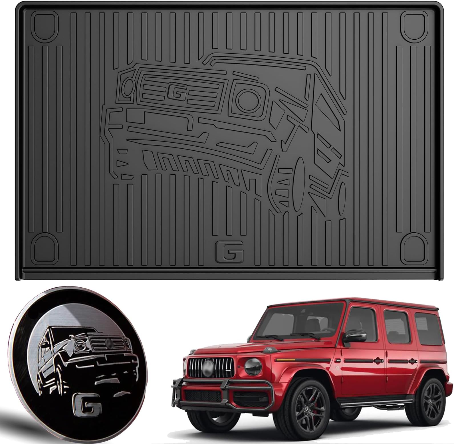 Original Cargo Liner Fit for 2019-2025 2026 Mercedes-Benz G Class/G550/G580/AMG G63 SUV - Custom Fit TPE Cargo Mat - All Weather Trunk Mat for Benz G Class/AMG G63 SUV/G550/G580