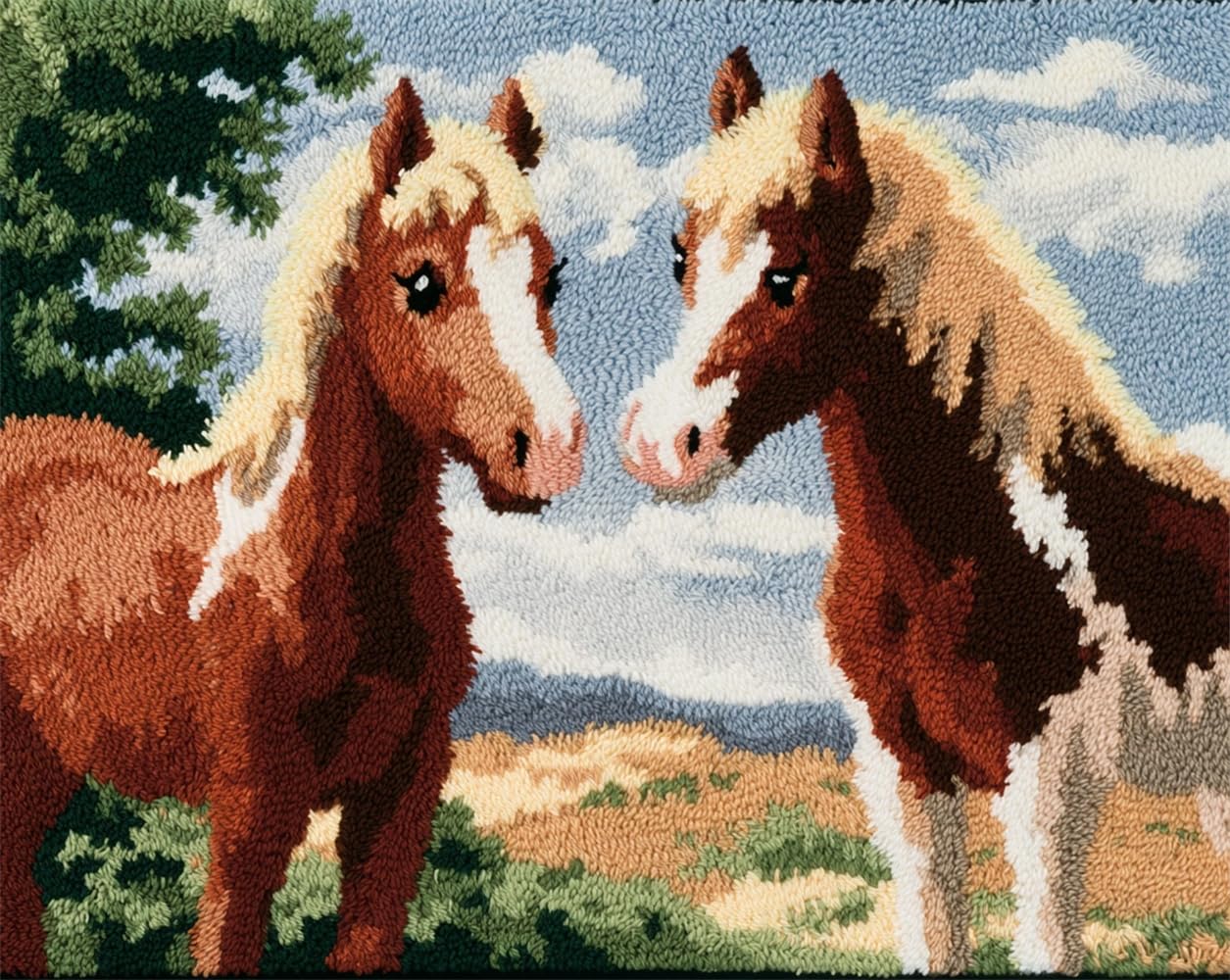 FWRTYCB Latch Hook Kits Rug Horse
