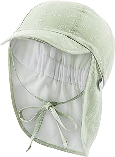 Sterntaler Peaked Cap Neck Saurier – Boys Hat Made of Cotton – UV Protection 30 Summer Hat with Neck Protection and Tie Band – Sun Hat – Baby and Children's Headpiece