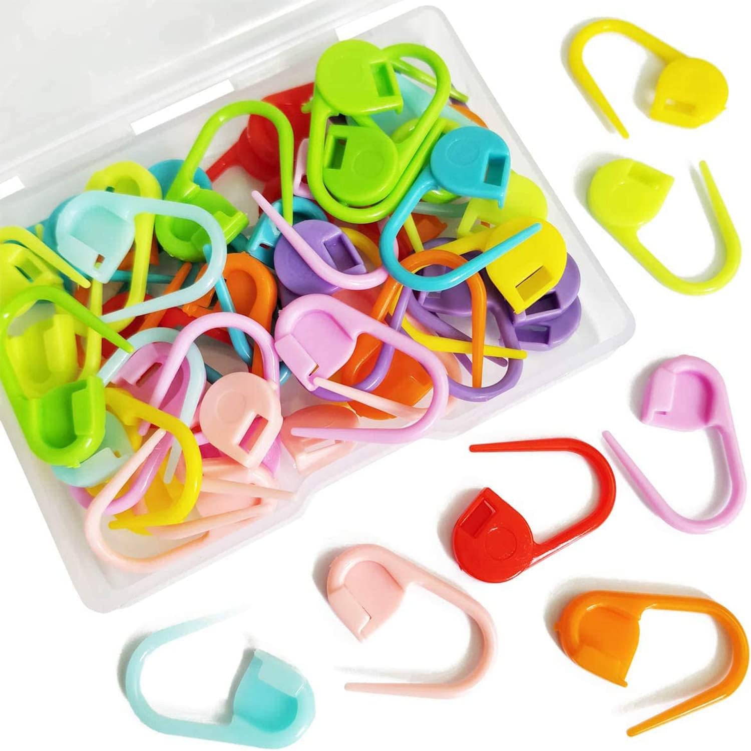 QYNSIK Premium Crochet Stitch Markers Set of 1 | Durable Locking Knitting Stitch Markers | Mixed Colors, Red | Plastic Needle Clips for Crochet & Knitting Projects - 25pcs-image-12