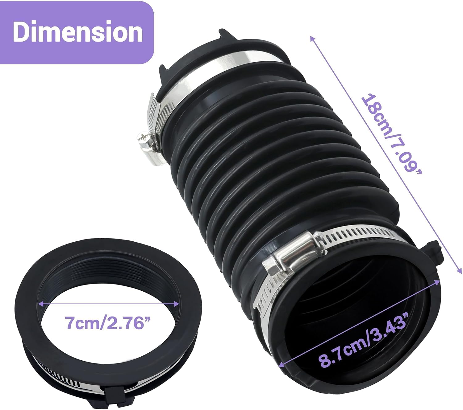 Air Intake Hose Compatible with 2006-2012 Chevy Malibu Cobalt for 2006-2010 Pontiac G4 G5 G6 for 2008-2009 Saturn Aura Replace # 15838665 696-737 Engine Intake Boot Tube Duct
