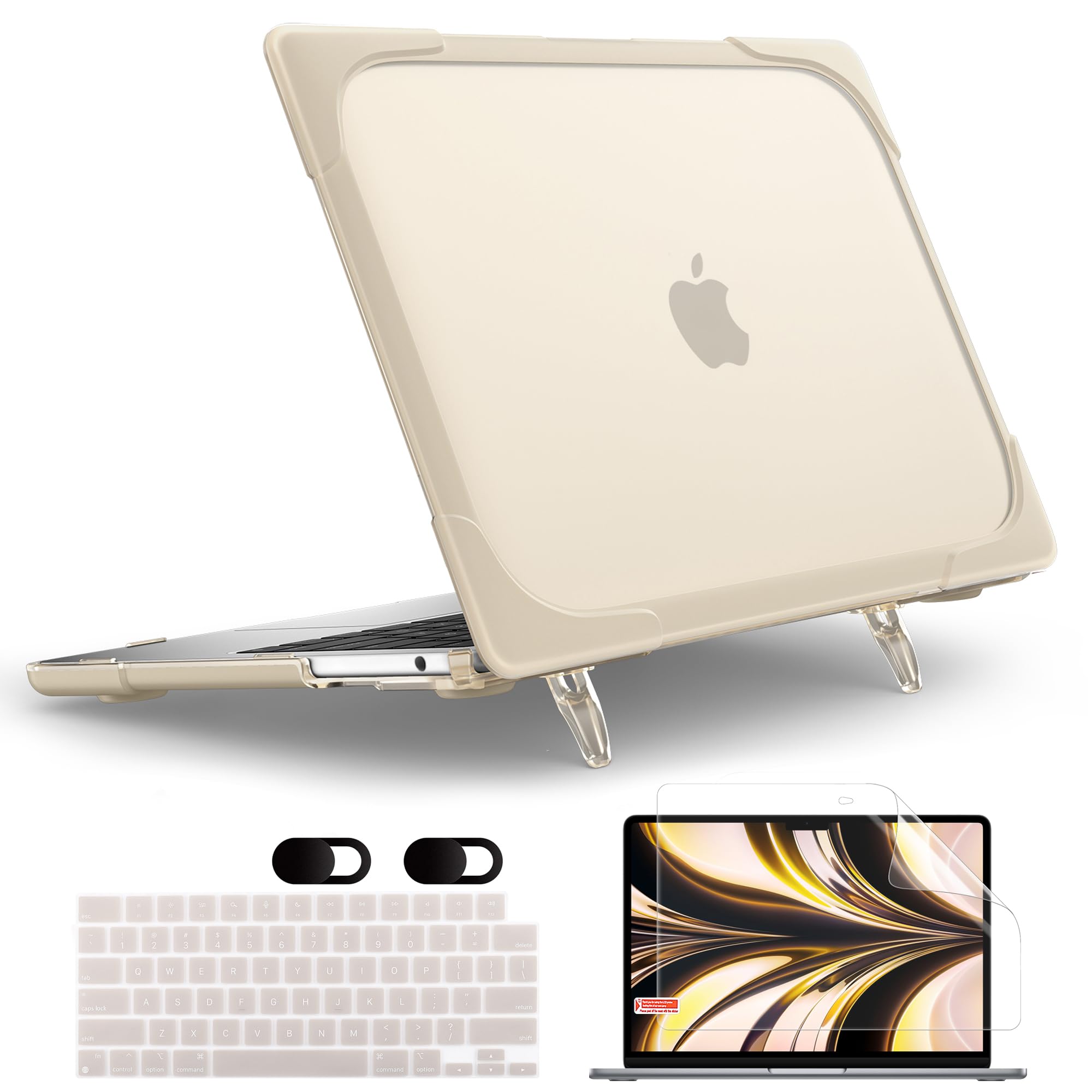 MEEgoodo for MacBook Air 13.6 inch Case 2025 2024 2022 (A3240/A3113/A2681) with M4/M3 M2, Laptop Hard Shell for MacBook Air 13", Cover with Heavy Duty