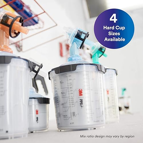 Miniatura 7 de 3M PPS 2.0 - Vasos para pistola pulverizadora, 26122, Midi, 13.5 onzas, uso con pistola de pintura y tapas y forros PPS 2.0 para pintar automóviles,