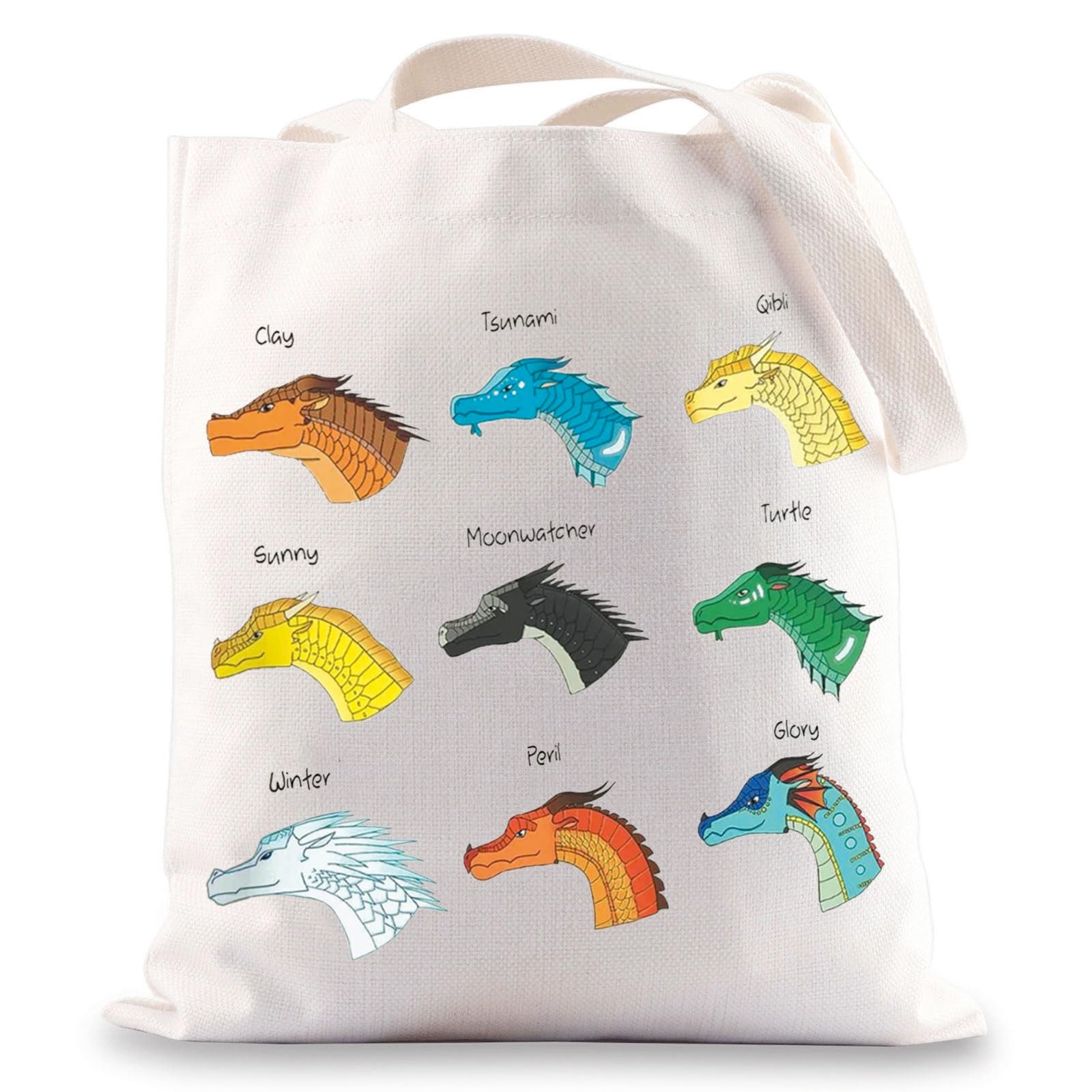 G2TUP Dragon Inspired Tote Bag Dragon Fans Gift Colorful Dragons Shopping Bag