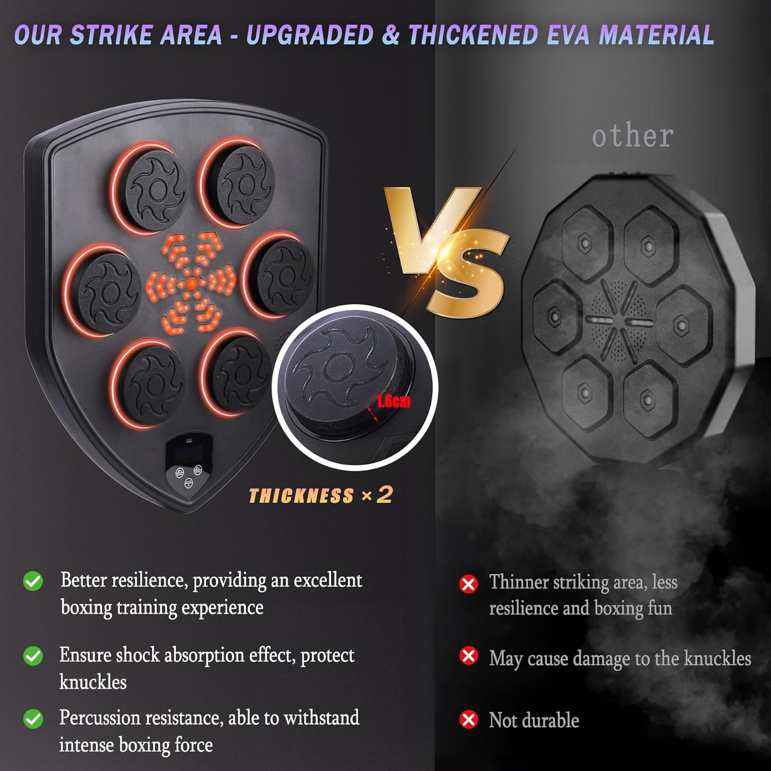 Music Boxing Machine for Adults and Kids with Gloves,Smart Bluetooth Wall Mounted Boxing Music Workout Machine,9 Modes & 9 Speeds,Christmas Gifts for Teens, Men, Home,Gym,Office