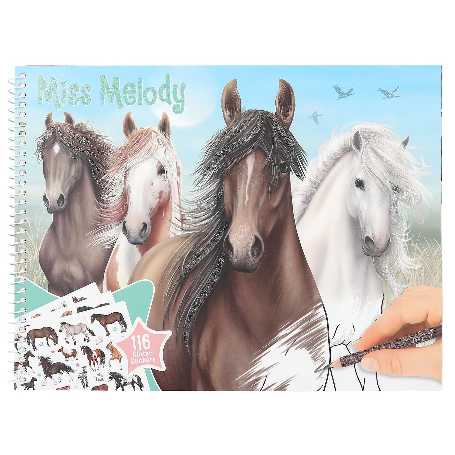 Miss Melody Colouring Book with stickers Horse activity book pony horses PONIES