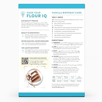 King Arthur Cake Flour, Unbleached and Unenriched, 2 lb (Pack of 1) - Non-GMO Project Verified, No Preservatives