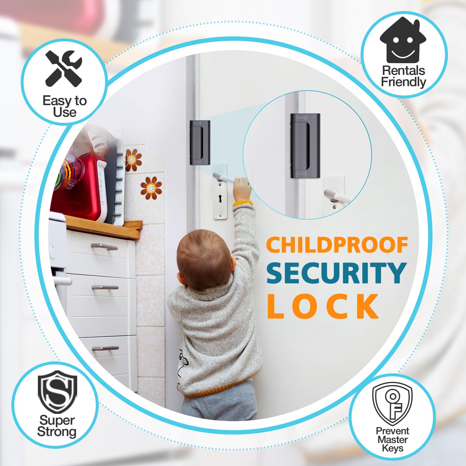 Snapklik.com : Home Security Door Reinforcement Lock - Door Locks For ...
