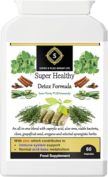 Super Healthy Gut Detox & Candida Cleanse - Probiotic & Herbal Supplement, 60 Vegan Capsules