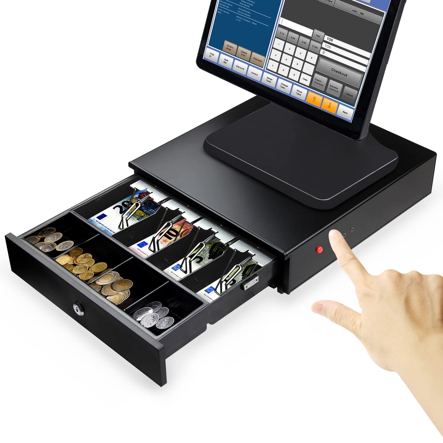 Snapklik.co : Honey Bear Cash Drawer 14 Inch, Heavy Gauge Steel, 4