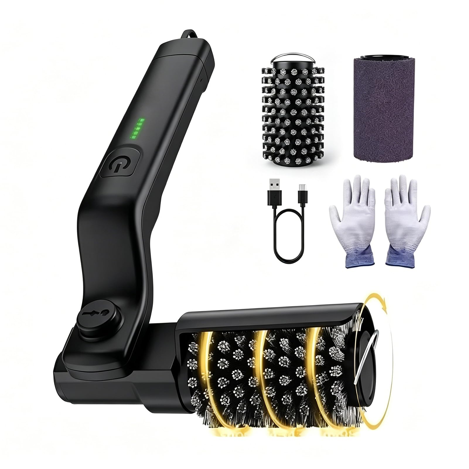 Cordless Rechargeable Electric Grill Brush, 7-Angle Adjustable Rotary BBQ Cleaner, Powerful Electric Cleaning Tool for Grill Grates, Portable Outdoor Barbecue Maintenance Accessory