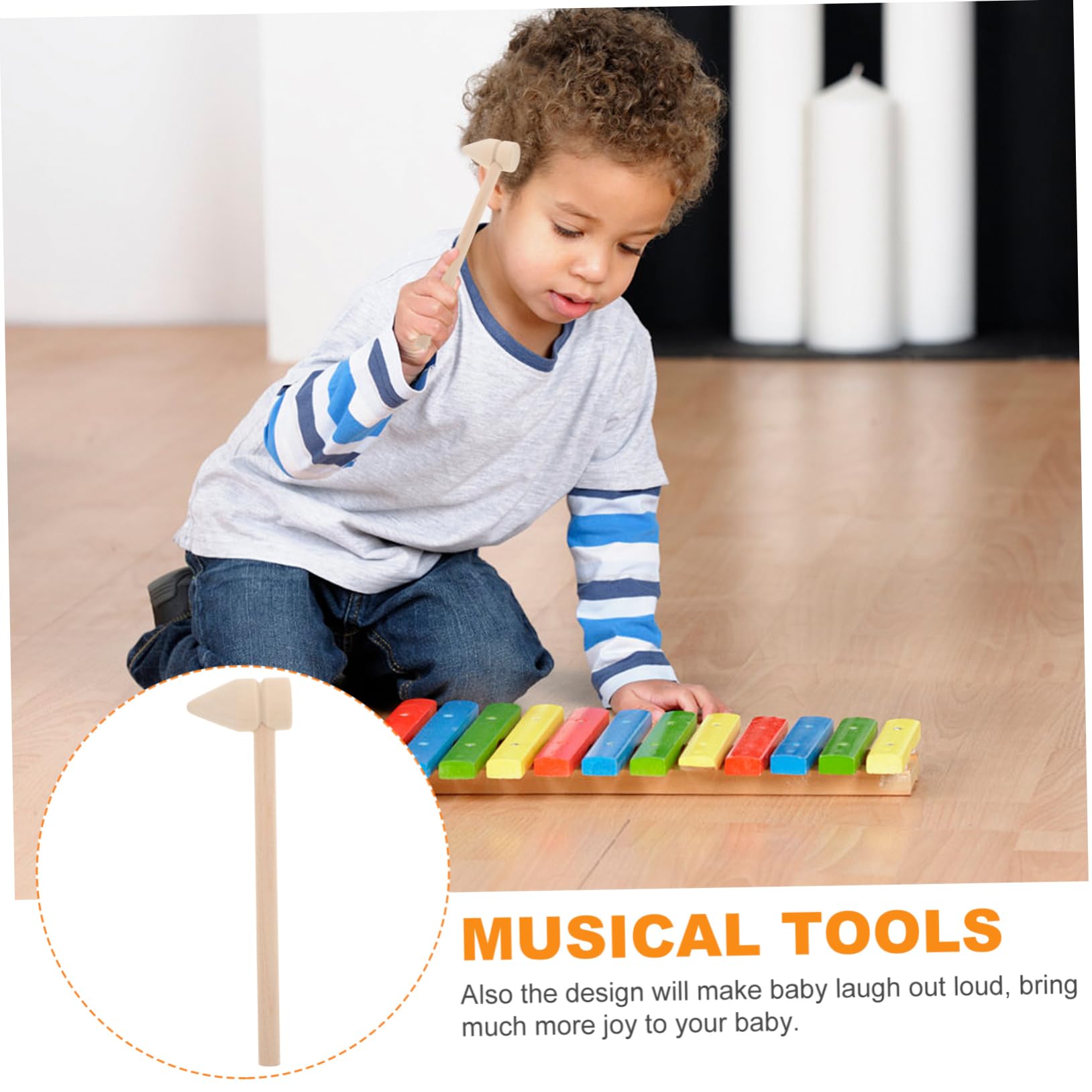 DIYEAH 5Pcs Mini Wooden Hammers for Hammer Plaything for Party Favors Classroom Activities and Hand Training Smooth Edges Multi Functional Mini Mallet