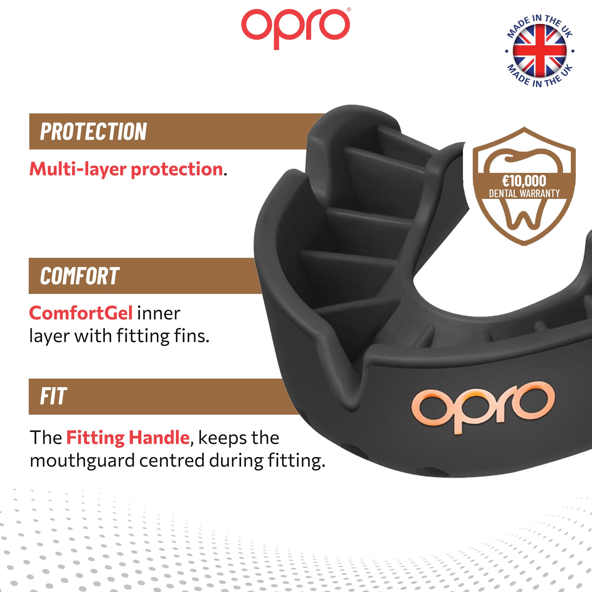 Opro Paradenti Instant Custom-Fit Per Apparecchi Ortodontici – Protezione Dentale Professionale Con Gabbia Hyperflex, Per Rugby, Boxe E MMA