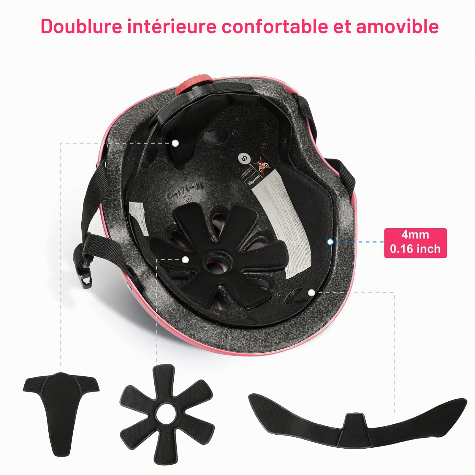 KAMUGO Casque vélo enfant 2-8 ans avec protection genoux coudes poignets skateboard vélo scooter patins