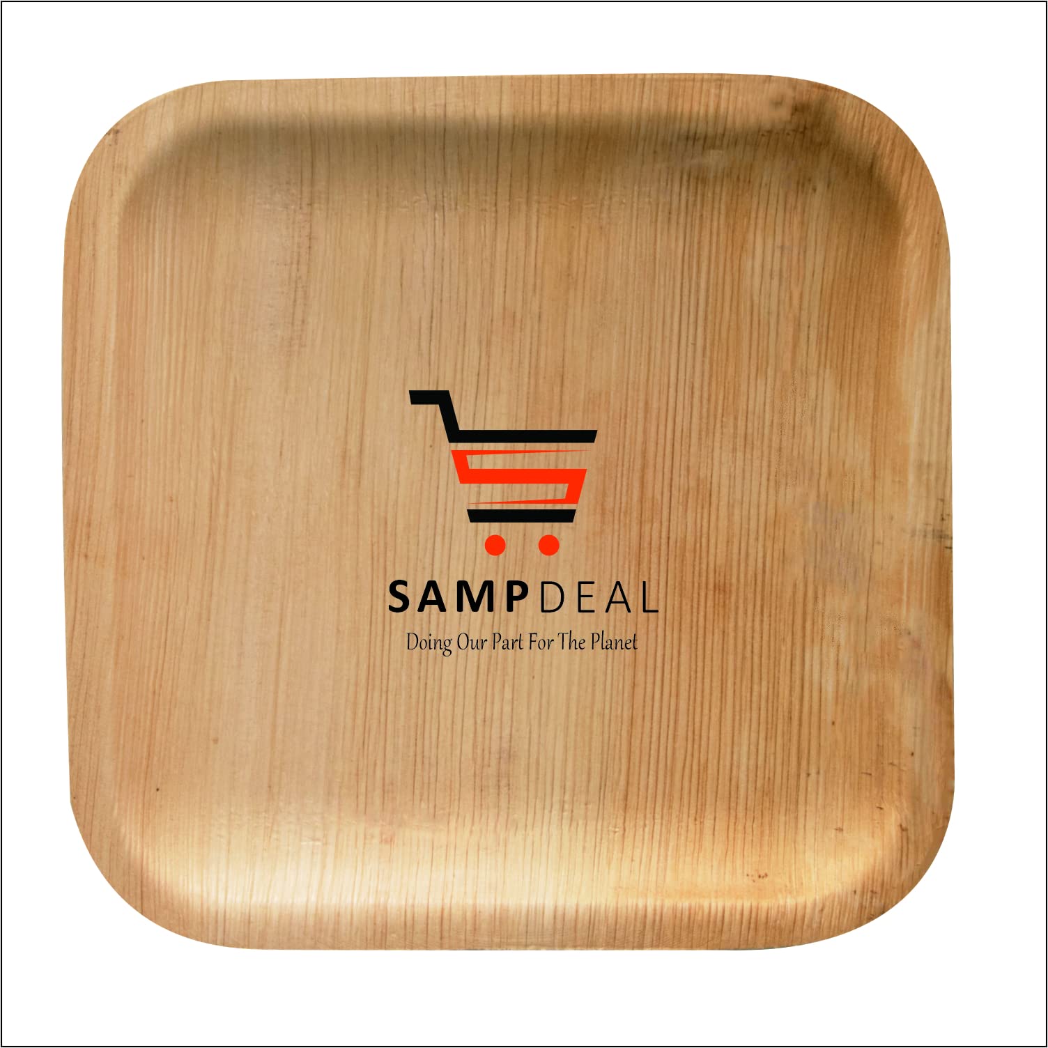 SAMP DEAL Biodegradable Palm Leaf Plates - 8 inch x 8 inch Square Plate - Elegant & Sturdy Like Bamboo Disposable Plates - Eco-Friendly & Compostable Dinnerware